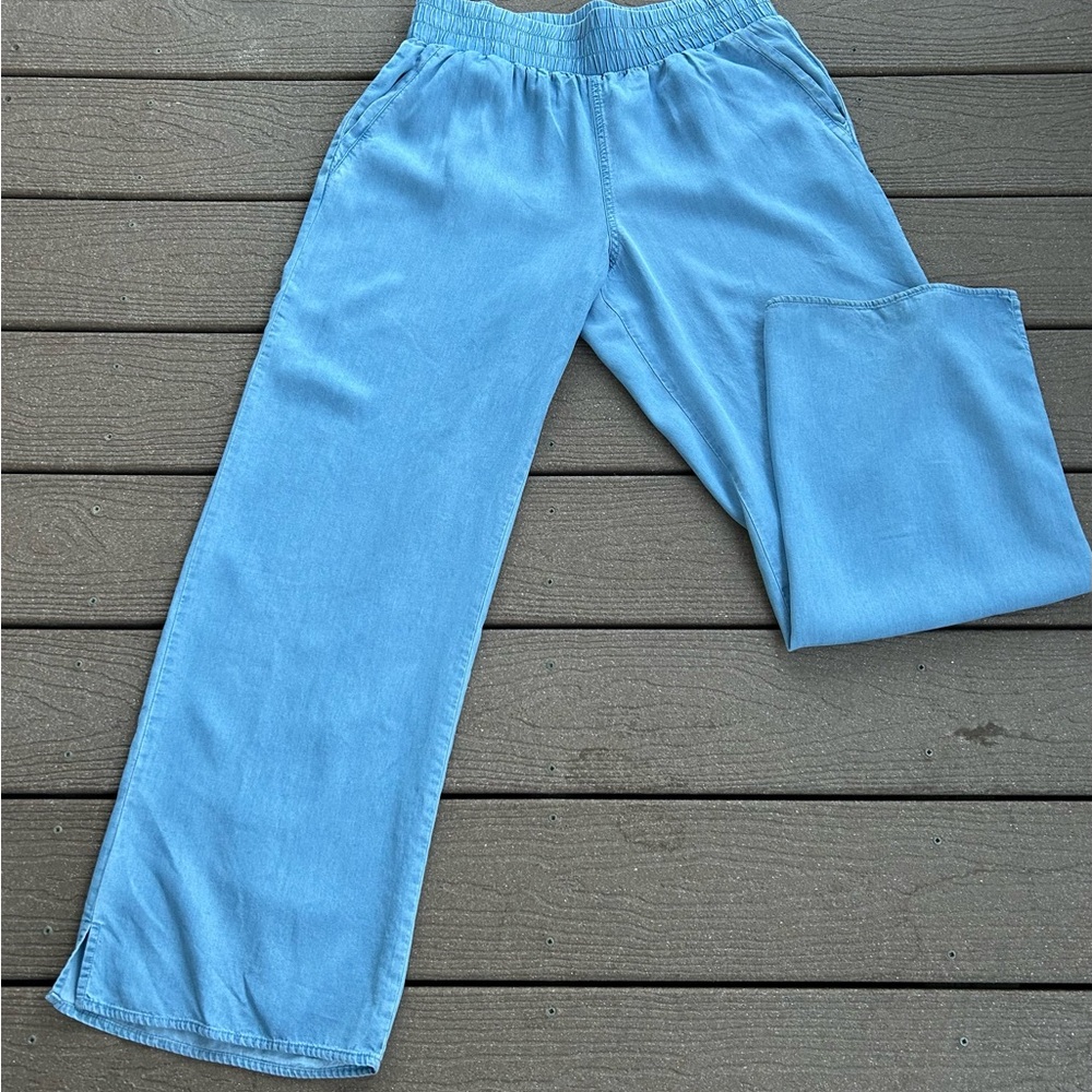 159*.CALVIN KLEIN JEANS Women’s Wide -Leg Style Light Blue Pants, High Waisted